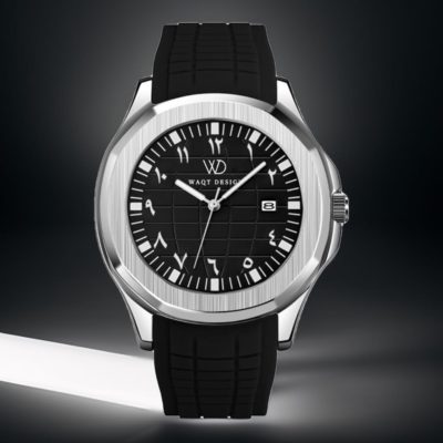 PATWAQT NOIR - Montre chiffres arabe